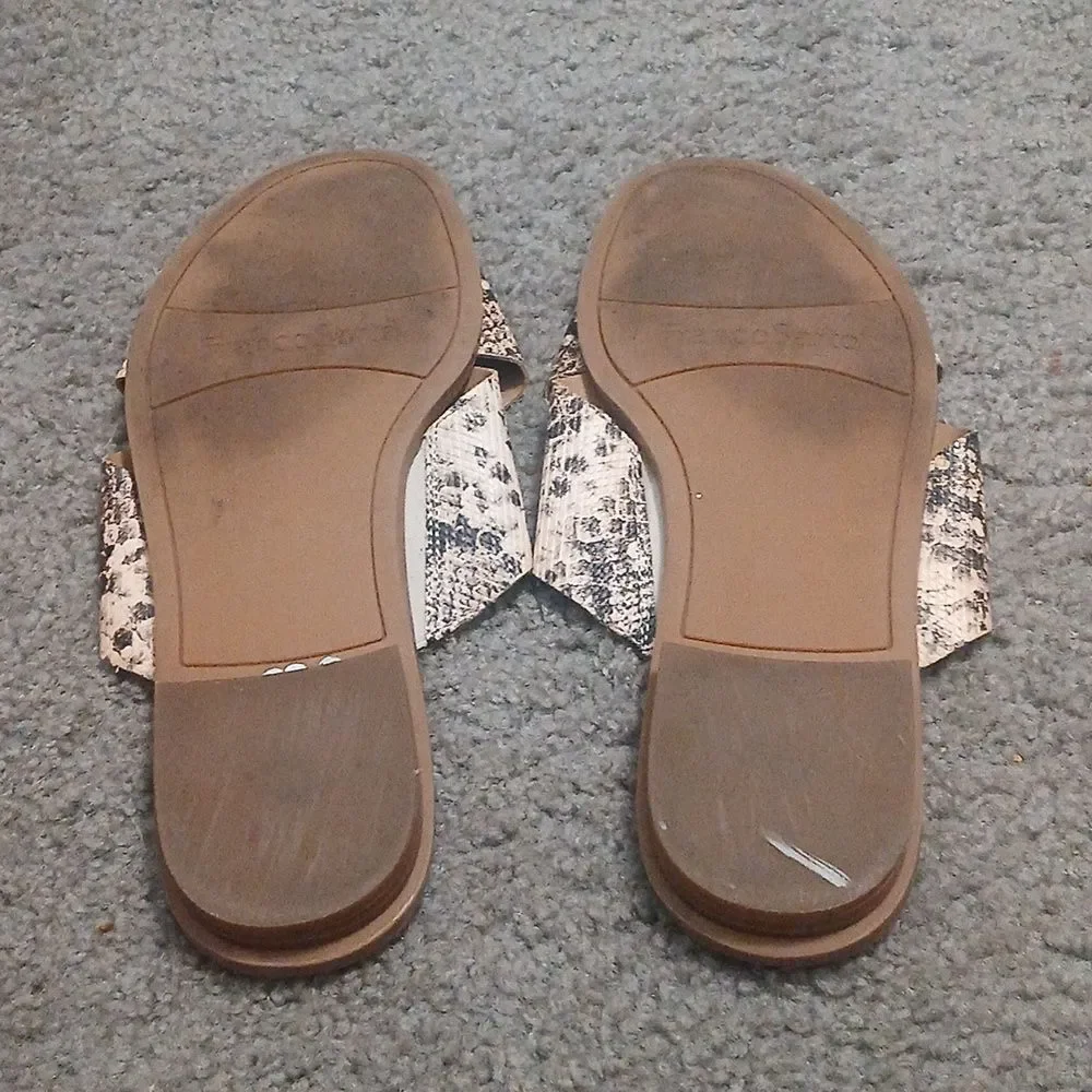 Franco Sarto Marcos snakeskin print slides sandals Sz 8.5 EUC - Picture 7 of 8